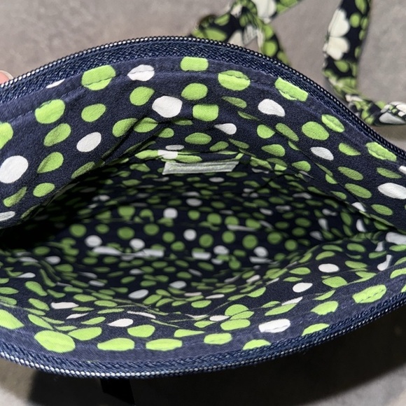 Vera Bradley -Navy Green White -Floral Nightingale -Crossbody Shoulder Bag Purse - Picture 9 of 16
